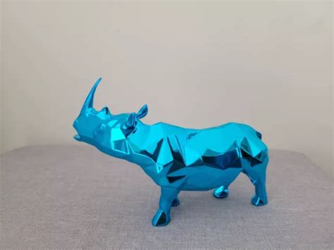 Richard Orlinski Rhino Spirit Neuf Drop Dition Limit E Bleu Azur