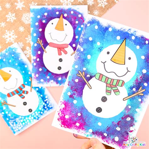 Snowman Christmas Card - Arty Crafty Kids