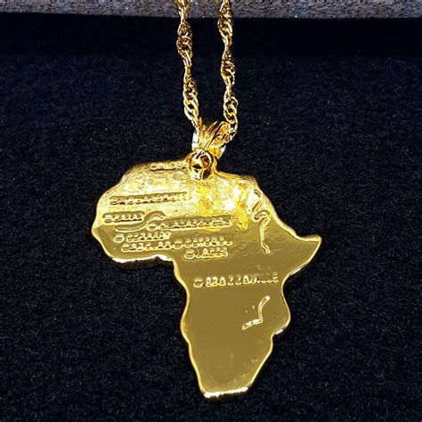 Africa Map Pendant And Letter Carved Design Map Of Africa Shaped K