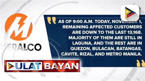 Meralco Mga Customer Na Wala Pang Supply Ng Kuryente Naibaba Na Sa