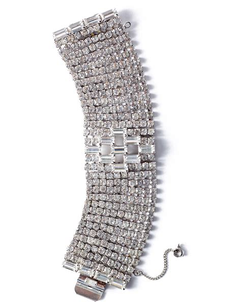 Diamante Crystal Mega Wide Bracelet Circa 1950s Haute Tramp