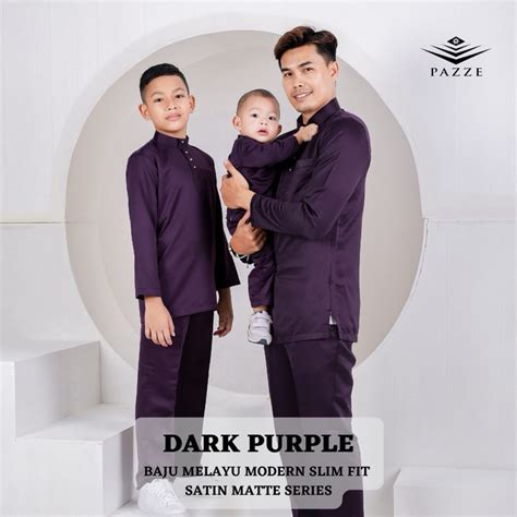 Pazze Baju Melayu Modern Slim Fit Satin Matte Sedondon Series Shopee