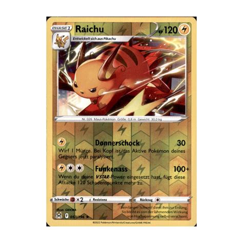 053 196 Raichu Reverse Holo SWSH11 Verlorener Ursprung