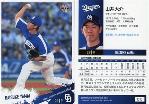 駿河屋 D15 レギュラーカード ： 山井大介（bbm）