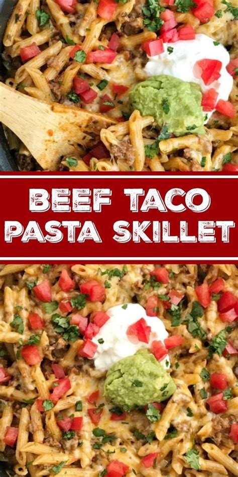 Beef Taco Pasta Skillet Cook Taste Eat