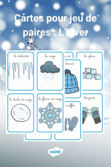 Cartes pour jeu de paires L hiver Activités hiver maternelle Thème