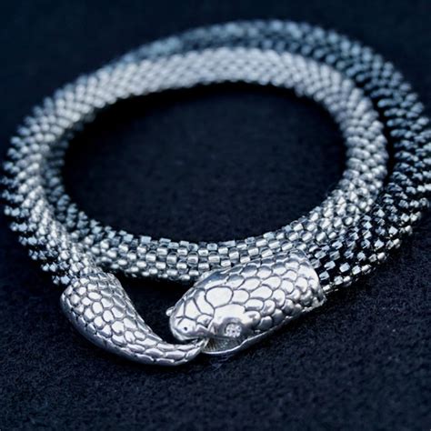 Silver Snake Necklace - Etsy