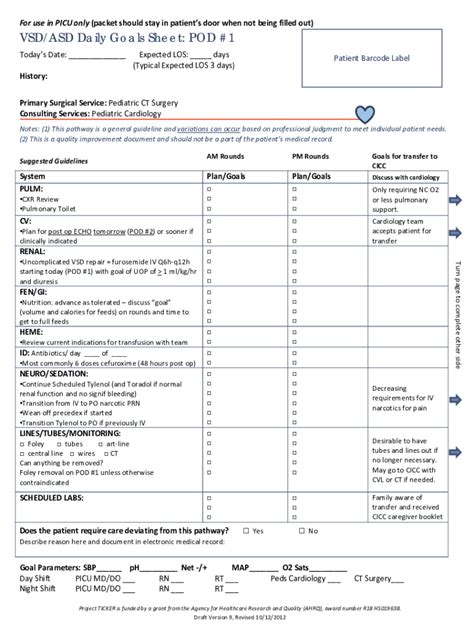 Fillable Online For Use In PICU Only Packet Should Stay In Patients