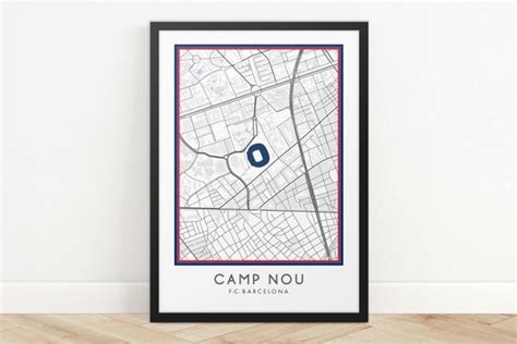 Camp Nou Stadium Map Print FC Barcelona Print Football Club - Etsy