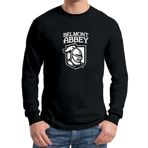 Belmont Abbey College Crusaders Arch Logo Long Sleeve T Shirt - Black ...