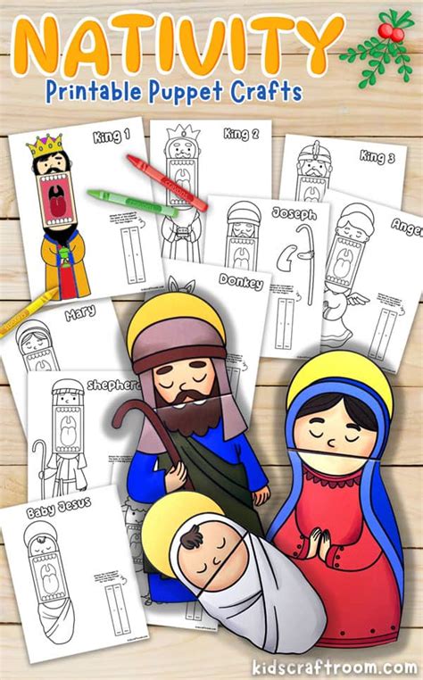 Paper Nativity Puppets Free Printable Kids Craft Room