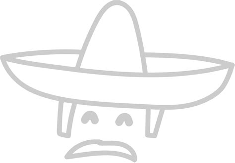 Sombrero with moustache outline 36660277 Vector Art at Vecteezy