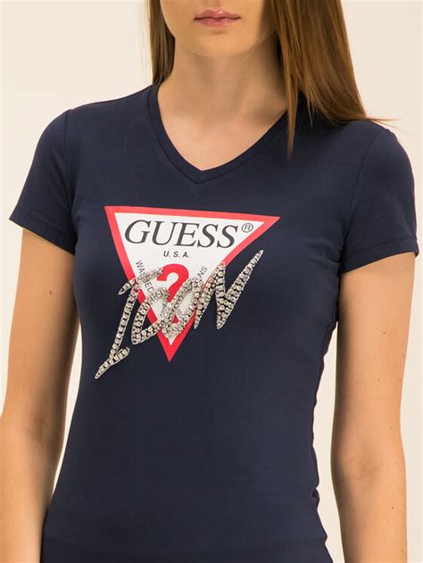 Guess T Shirt Icon W I J Granatowy Regular Fit Modivo Pl