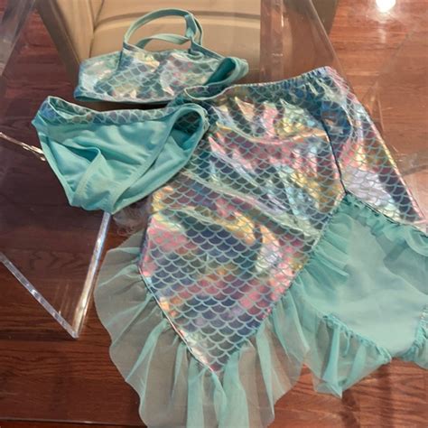 Swim Mermaid Bikini Set 66x With Skirt Tail Nwot Poshmark