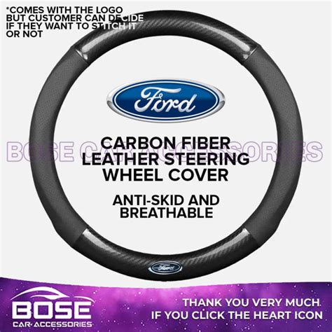 Universal Car Carbon Fiber Black Steering Wheel Cover Anti Slip For