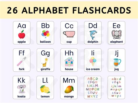 Alphabet Flashcards, ABC Flashcards, Alphabet Printable, Montessori Printable, Educational Cards ...