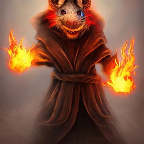 Fantasy Painting Of A Ghostly Rat Sorcerer With Stable Diffusion