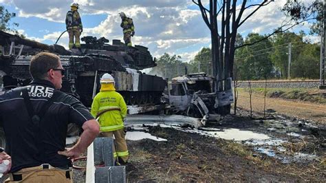 Army Tank Trucks Caravan Destroyed In Bruce Hwy Crash At Bajool The Courier Mail