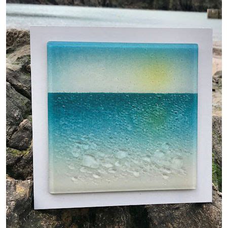 CONTEMPORARY BEACH THEMED FUSED GLASS WALL PANEL Glass Fusing