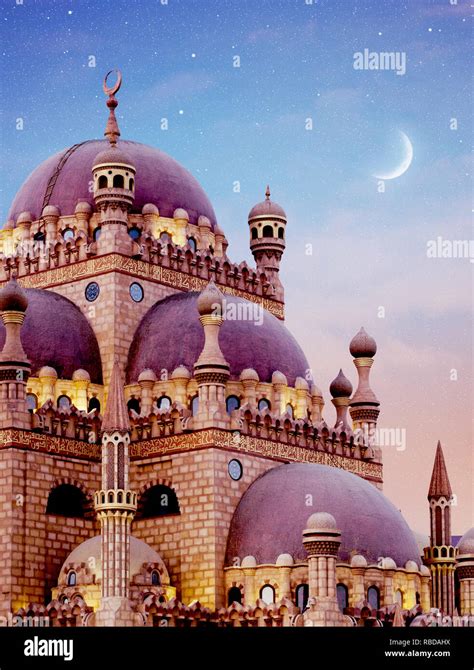 Islamic Background With The Al Sahaba Mosque In Sharm El Sheikh Against