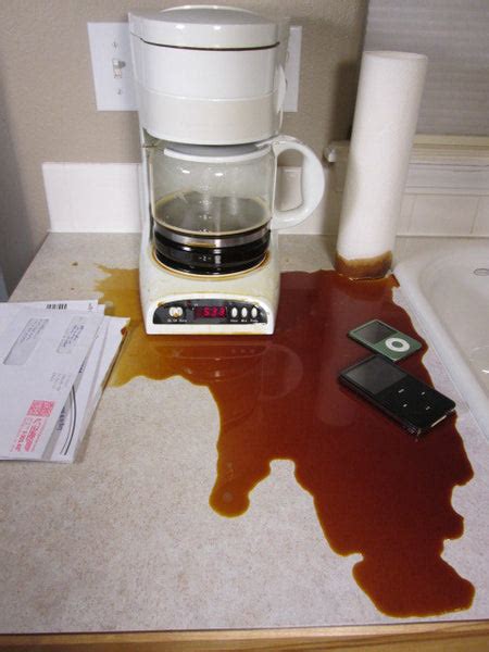 Coffee Station Contains Overflow Before It Makes A Mess Just In Case Deck