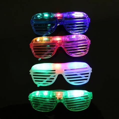 12 Pcs Led Shutter Glasses Light Up Shades Flashing Rave Wedding Party Birthday