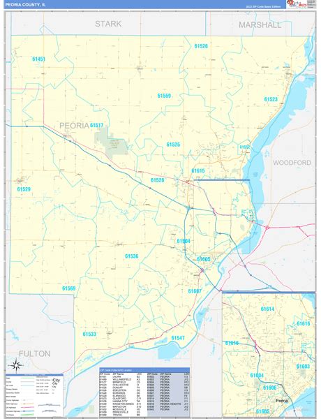 Wall Maps of Peoria County Illinois - marketmaps.com