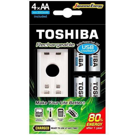 Carregador Pilha Toshiba Usb 4 Pilha Recarregaveis Casas Bahia