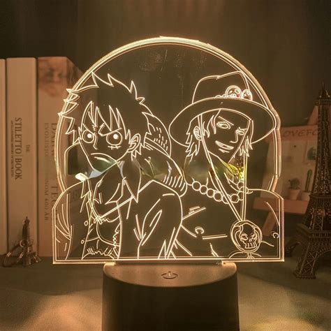 Anime One Sztuk Lampa Rysunek Luffy Sanji Zoro Nami 3D Led Lampka Nocna