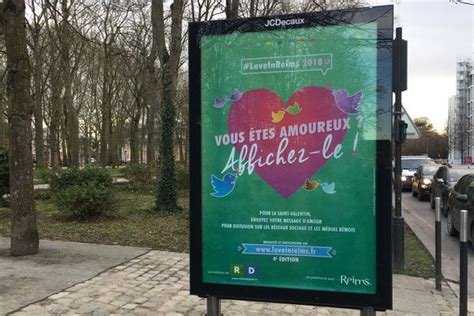 Saint Valentin des messages d amour s affichent à Reims grâce à l