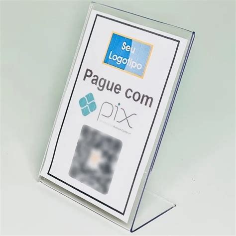 Display Ll Expositor Acr Lico Card Pio Pix Qr Code Escorrega O Pre O