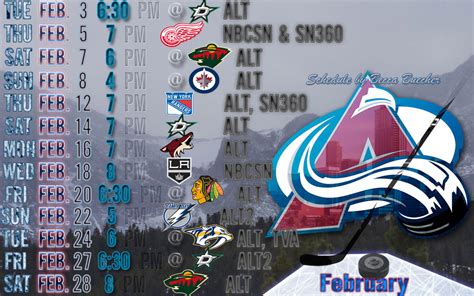 Colorado Avalanche February Schedule Wallpaper by Avalanche-Fan-Art on ...