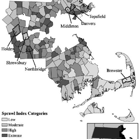 The eastern Massachusetts study area (separate file). Map shows the 169 ...