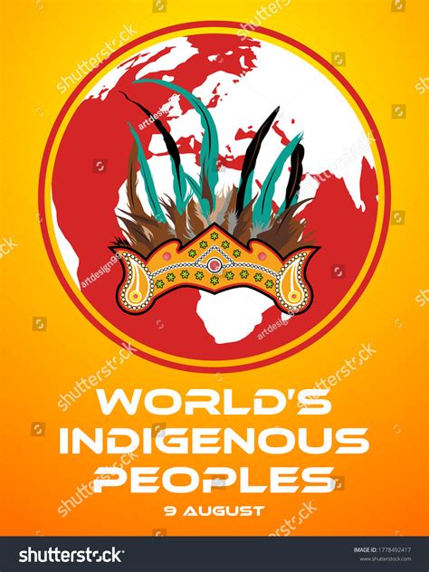 International Day Worlds Indigenous Peoples Poster Stock Vector