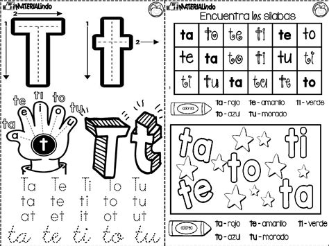 Silabas Para Leer Y Pintar Con Ta Te Ti To Tu Efc