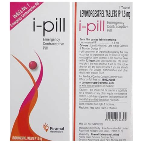 I Pill Levonorgestrel Tablets Ip Packaging Type Box Dose Mg At