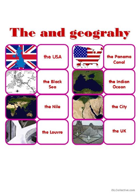 Definite Article With Geographical N English ESL Worksheets Pdf Doc