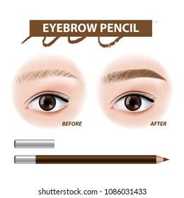 Eyebrow Pencil Before After Vector Illustration Stock Vector (Royalty Free) 1086031433 ...