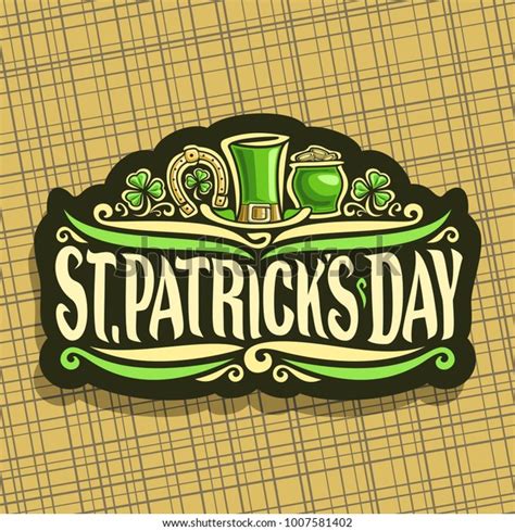 Vector Logo Saint Patricks Day Vintage Stock Vector Royalty Free 1007581402