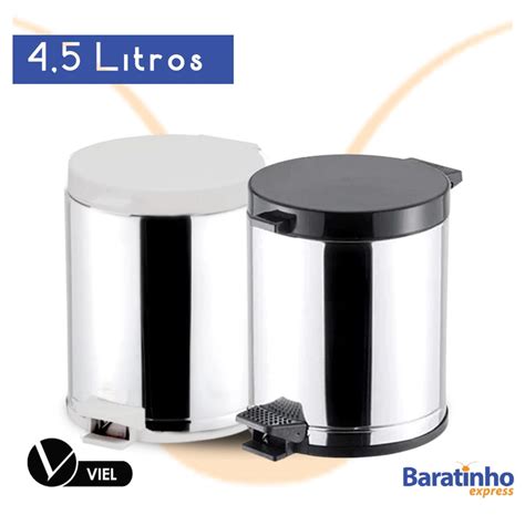 Lixeira Banheiro Inox L C Pedal E Recipiente Interno Shopee Brasil