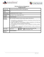 Assignment Brief Personal And Professional Skills For Management