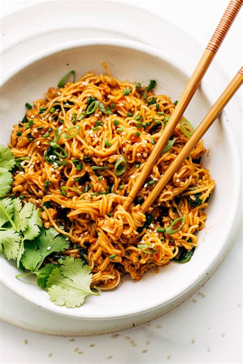 Saucy Gochujang Noodles With Chicken Recipe Pinch Of Yum