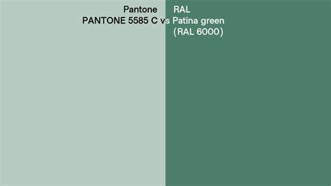 Pantone C Vs Ral Patina Green Ral Side By Side Comparison