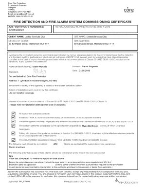 Fillable Online FIRE DETECTION AND FIRE ALARM SYSTEM COMMISSIONING