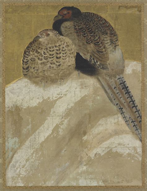 Anonymous Japanese Painter Two Pheasants On A Snow Bank Nd