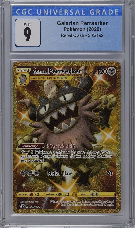 2020 Pokemon Galarian Perrserker Rebel Clash 205 192 Cgc 9 Mint Ebay