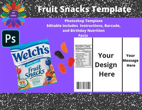 Welchs Fruit Snack Template Photoshop Etsy