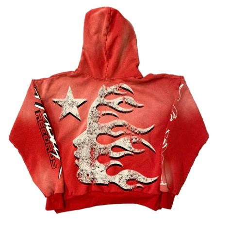 Hellstar Records Hoodie Red Creamstreetwear