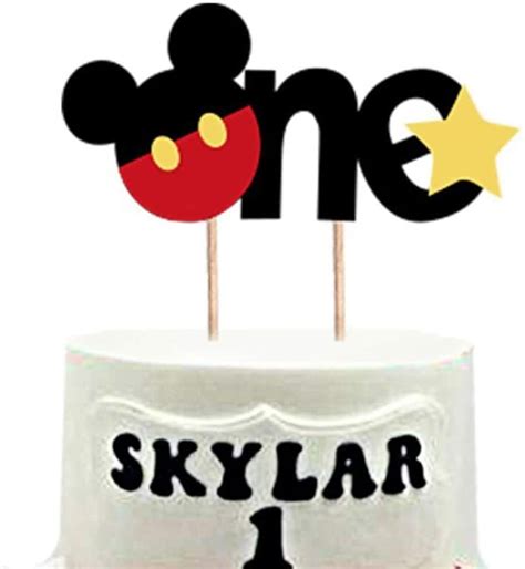 Mouse ONE Cake Cupcake Toppers Baby 1st Birthday Boy Girl Decorations