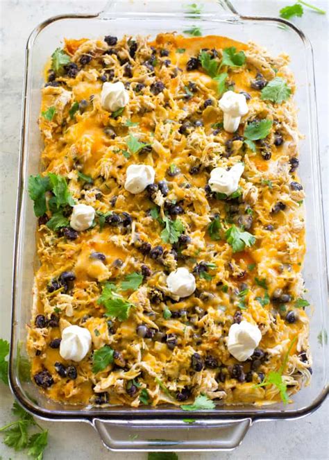 Chicken And Black Bean Enchilada Casserole The Girl Who Ate Everything